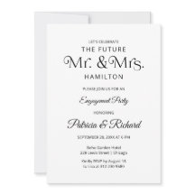 Uitnodiging voor Chic Typography Engagement Party