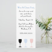 Uitnodiging voor Chic Wine en Cheese Party (Staand voorkant)