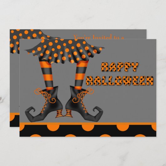 Uitnodiging voor Chic Wyed Witch Legs Costume Part (Voorkant / Achterkant)