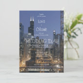 Uitnodiging voor Chicago-huwelijk (Staand voorkant)