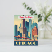 Uitnodiging voor Chicago River Bridge Sunset (Staand voorkant)