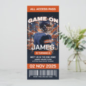 Uitnodiging voor Chicago voetbalkaartjes verjaarda (Staand voorkant)