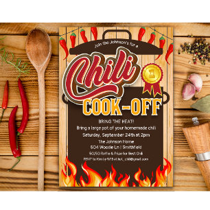 Uitnodiging voor chili kookwedstrijd Cook Off Cook