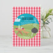 Uitnodiging voor chilling en grilline (Staand voorkant)