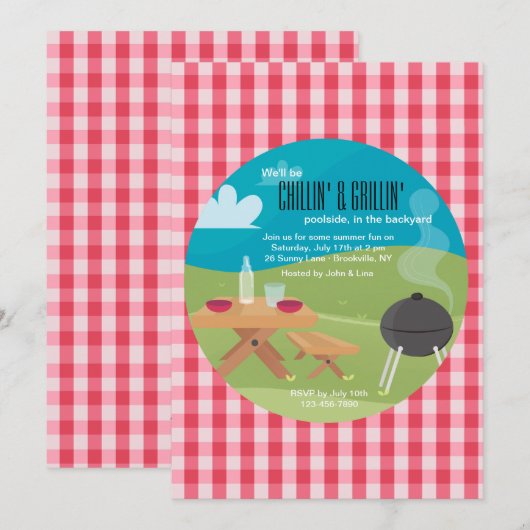 Uitnodiging voor chilling en grilline (Voorkant / Achterkant)