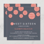 Uitnodiging voor Chinese papierlampjes met een zoe (Voorkant / Achterkant)