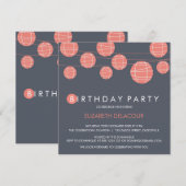 Uitnodiging voor Chinese papierlampjes met een zoe (Voorkant / Achterkant)