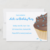 Uitnodiging voor Chocolade Cupcake (Achterkant)