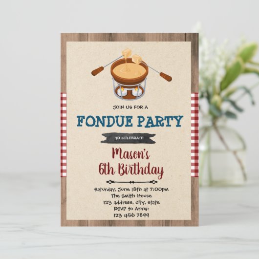 Uitnodiging voor chocolade van de lettersoort (Staand voorkant)