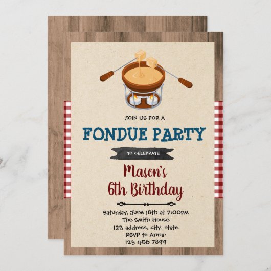 Uitnodiging voor chocolade van de lettersoort (Voorkant / Achterkant)