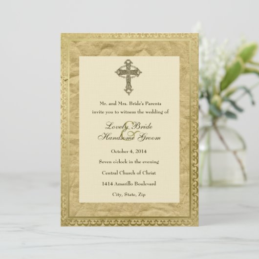 uitnodiging voor Christelijke bruiloft (Staand voorkant)