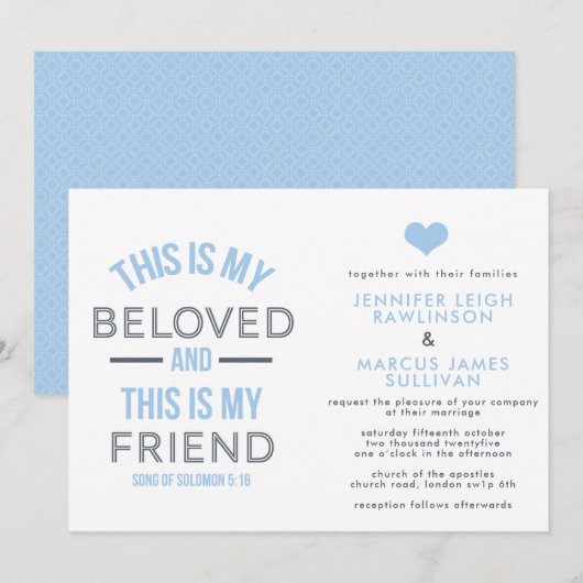 Uitnodiging voor Christelijke bruiloft - Dit is mi (Voorkant / Achterkant)