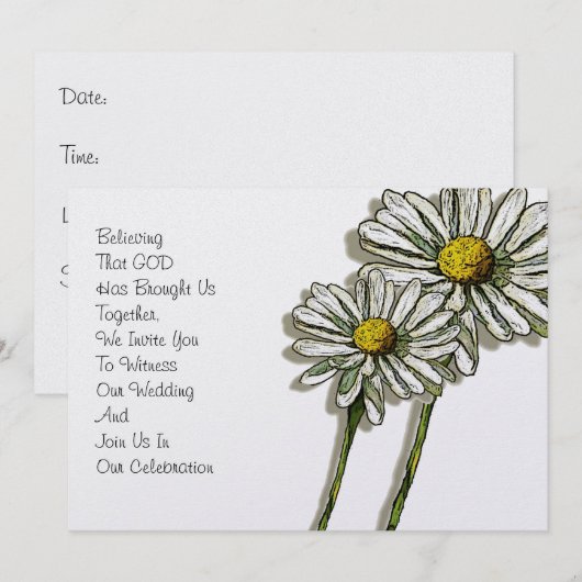 Uitnodiging voor Christelijke bruiloft: Twee dagen (Voorkant / Achterkant)