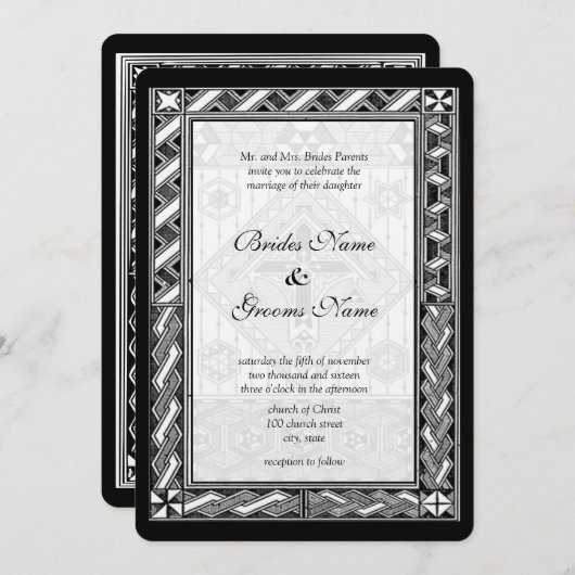 Uitnodiging voor Christelijke Glazen in lood voor  (Voorkant / Achterkant)