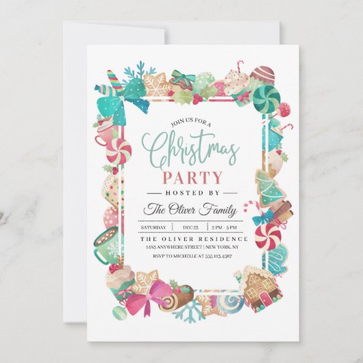 Uitnodiging voor Christmas Gingerbread Party (Voorkant)