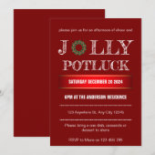 Uitnodiging voor Christmas Jolly Potluck (Voorkant / Achterkant)