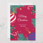 Uitnodiging voor Christmas Red Berry Wreath (Voorkant)