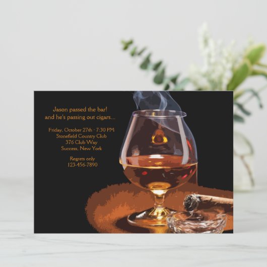 Uitnodiging voor Cigar en Brandy (Staand voorkant)