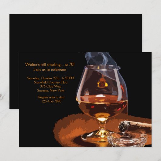 Uitnodiging voor Cigar en Brandy (Voorkant / Achterkant)