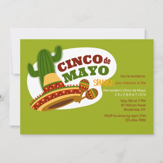 Uitnodiging voor Cinco de Mayo-dag (Voorkant)