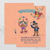 uitnodiging voor circuspersonages (Voorkant / Achterkant)