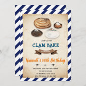 Uitnodiging voor Clam bake verjaardag (Voorkant / Achterkant)