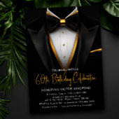 Uitnodiging voor Classy Black and Gold Tuxedo Even