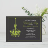 Uitnodiging voor Classy Chandelier Bachelorette (l (Staand voorkant)