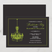 Uitnodiging voor Classy Chandelier Bachelorette (l (Voorkant / Achterkant)