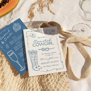Uitnodiging voor Coastal Cowgirl Bachelorette Reis