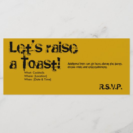 Uitnodiging voor Cocktail Art Party (Achterkant)