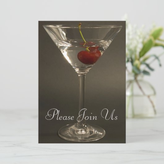 Uitnodiging voor Cocktail Martini Feestje (Staand voorkant)