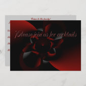 Uitnodiging voor cocktail-partijen - Rood en zwart (Voorkant / Achterkant)