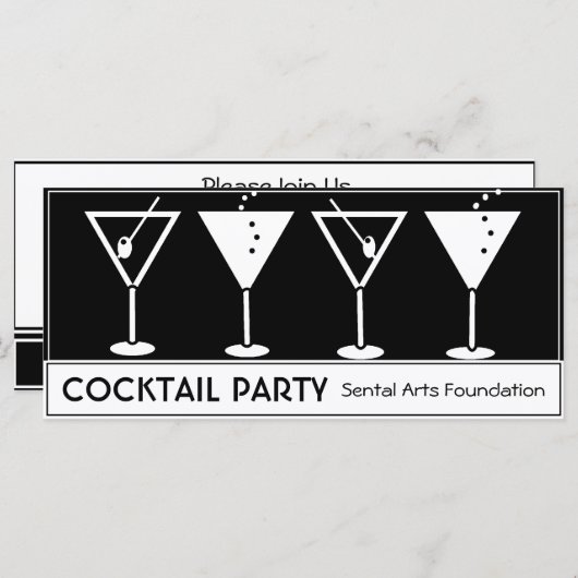 uitnodiging voor cocktail Party (Voorkant / Achterkant)