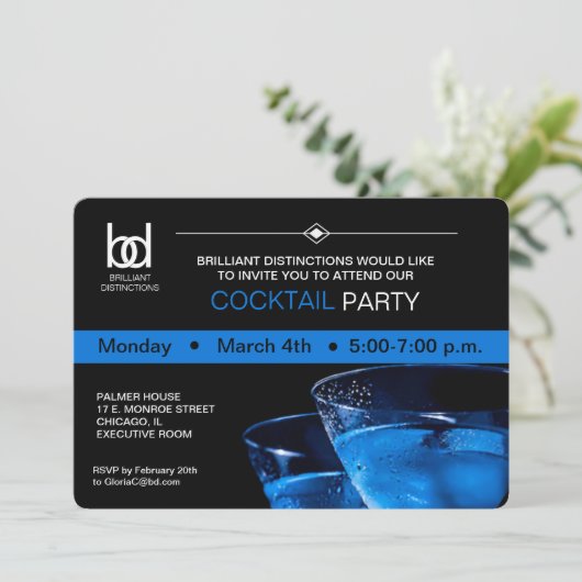uitnodiging voor cocktail party ' s (Staand voorkant)