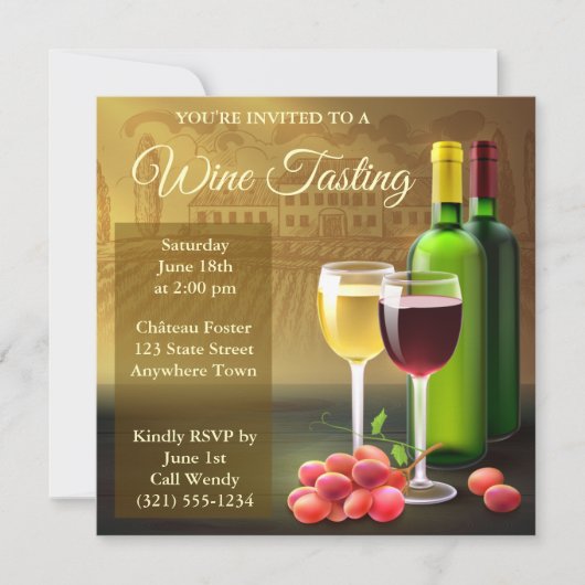 Uitnodiging voor cocktail van wijnsteenkoolbrikett (Voorkant)