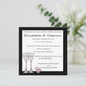 Uitnodiging voor Cocktailbuffet in Zwart en Wit (Staand voorkant)