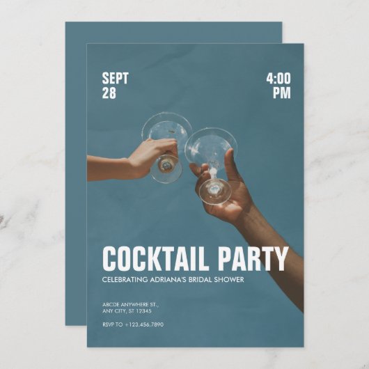 Uitnodiging voor Cocktailparty (Voorkant / Achterkant)