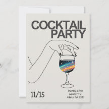 Uitnodiging voor cocktailparty gepersonaliseerde u