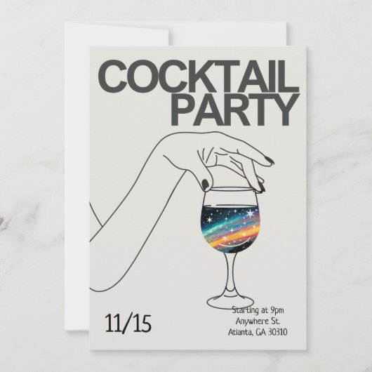 Uitnodiging voor cocktailparty gepersonaliseerde u (Voorkant)