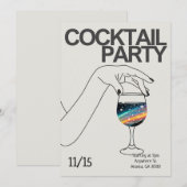 Uitnodiging voor cocktailparty gepersonaliseerde u (Voorkant / Achterkant)