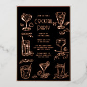 Uitnodiging voor Cocktailparty Zwart Elegant (Voorkant)