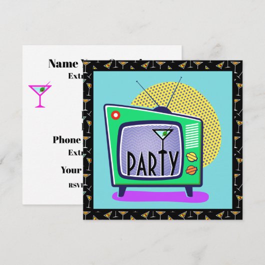 Uitnodiging voor cocktails (Voorkant / Achterkant)