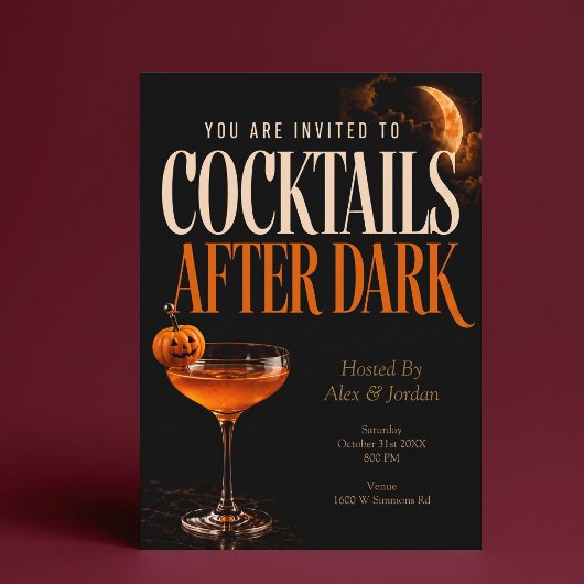 Uitnodiging voor Cocktails After Dark Halloween-fe