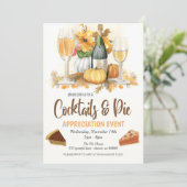 Uitnodiging voor cocktails en taart appreciatie (Staand voorkant)