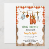 Uitnodiging voor coed BBQ baby shower (Voorkant / Achterkant)
