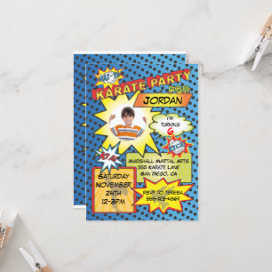 Uitnodiging voor Comic Book Karate Party