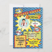 Uitnodiging voor Comic Book Karate Party (Voorkant)
