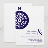 Uitnodiging voor compass Wedding (Voorkant / Achterkant)