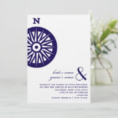 Uitnodiging voor compass Wedding (Staand voorkant)